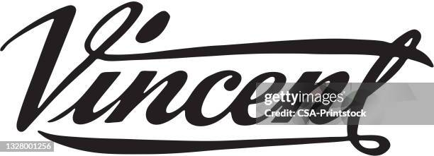 vincent - calligraphy stock illustrations