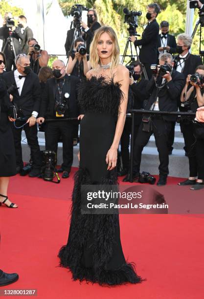 Anja Rubik attends the "De Son Vivant " screening during the 74th annual Cannes Film Festival on July 10, 2021 in Cannes, France.