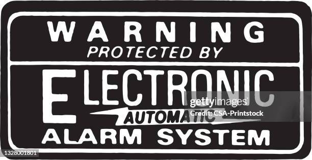 elektronische alarmanlage warnung - alarmanlage stock-grafiken, -clipart, -cartoons und -symbole