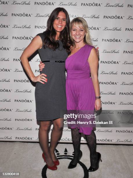 Amber Bradford and Heather Woolford attend PANDORA LovePods Rose Gold Launch Event at Empire Hotel Rooftop on November 11, 2010 in New York City.