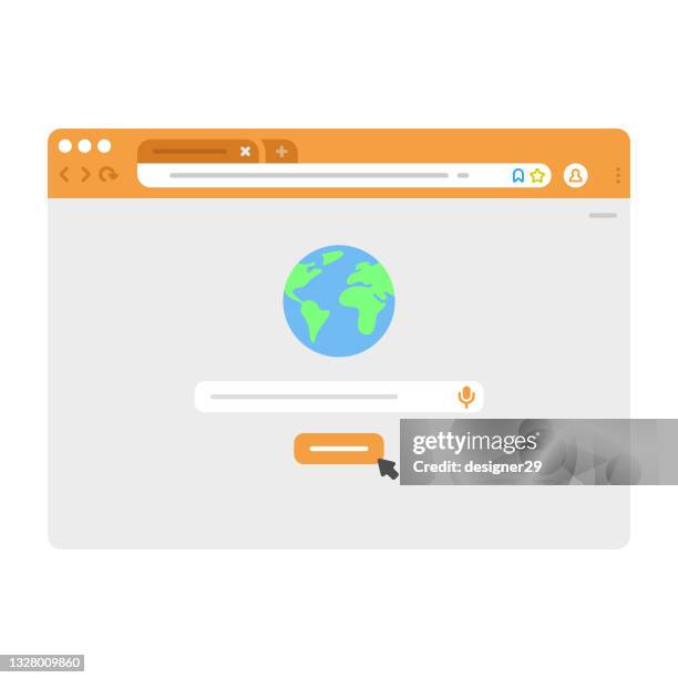 web browser on search bar icon vector design. - search bar stock illustrations