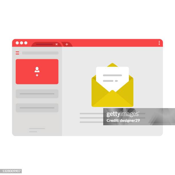 web browser on mailbox icon. - email template stock illustrations