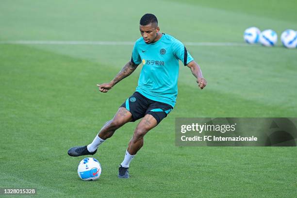 Estevao Dalbert of FC Internazionale in action during the FC Internazionale training session at the club's training ground Suning Training Center at...