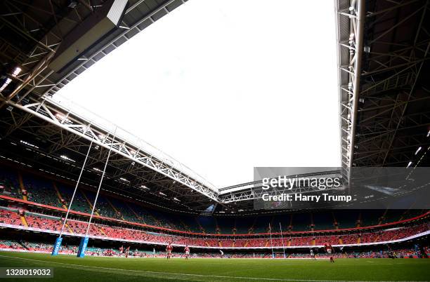General view of play during the International Match between Wales and Argentina at the Principality Stadium on July 10, 2021 in Cardiff, Wales.