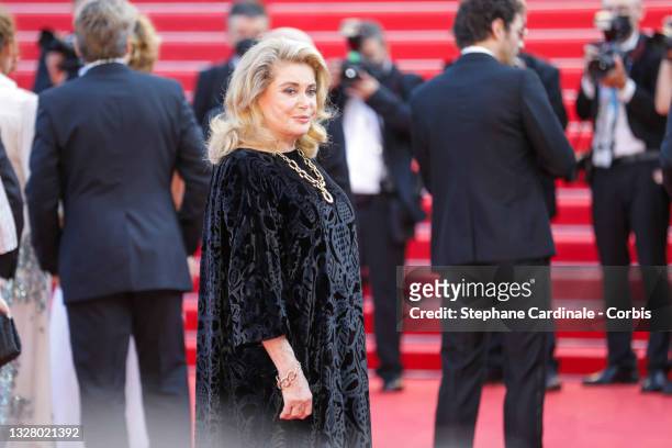 Catherine Deneuve attends the "De Son Vivant " screening during the 74th annual Cannes Film Festival on July 10, 2021 in Cannes, France.