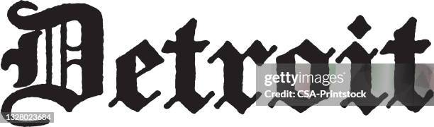 detroit - downtown detroit stock illustrations