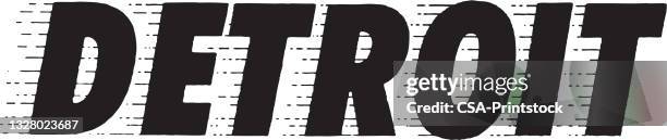 detroit - downtown detroit stock illustrations