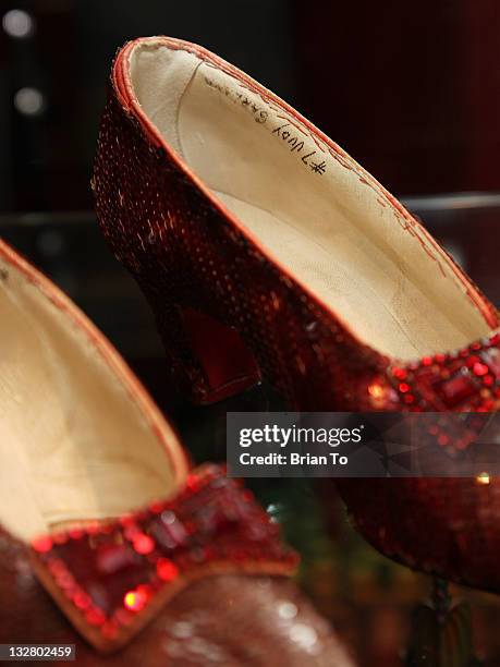 Iconic ruby slippers from "The Wizard Oz" unveiled at Solange Azagury-Partridge on November 14, 2011 in Beverly Hills, California.