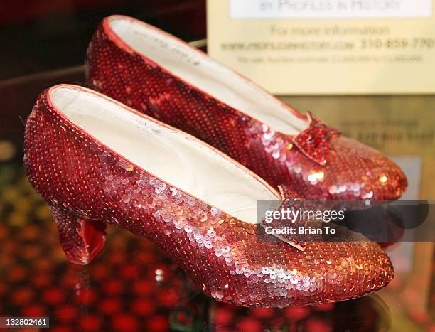 Iconic ruby slippers from "The Wizard Oz" unveiled at Solange Azagury-Partridge on November 14, 2011 in Beverly Hills, California.