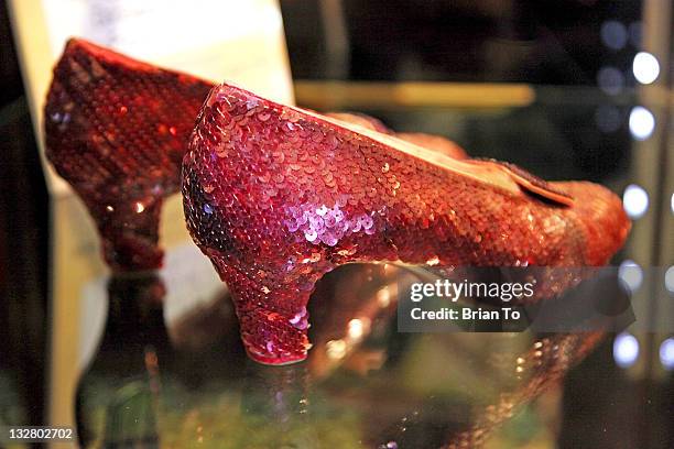 Iconic ruby slippers from "The Wizard Oz" unveiled at Solange Azagury-Partridge on November 14, 2011 in Beverly Hills, California.