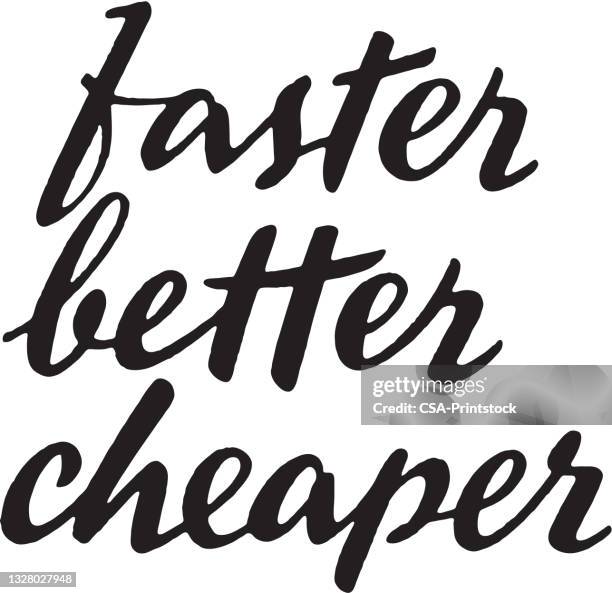 faster better cheaper - speed font vector stock illustrations