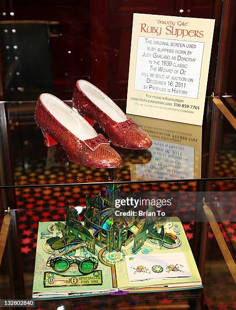 Iconic ruby slippers from "The Wizard Oz" unveiled at Solange Azagury-Partridge on November 14, 2011 in Beverly Hills, California.