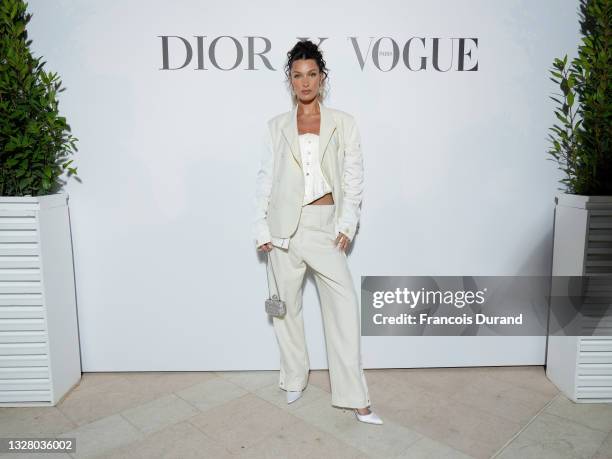 Bella Hadid attends the Dior dinner during the 74th annual Cannes Film Festival on July 10, 2021 in Cannes, France.