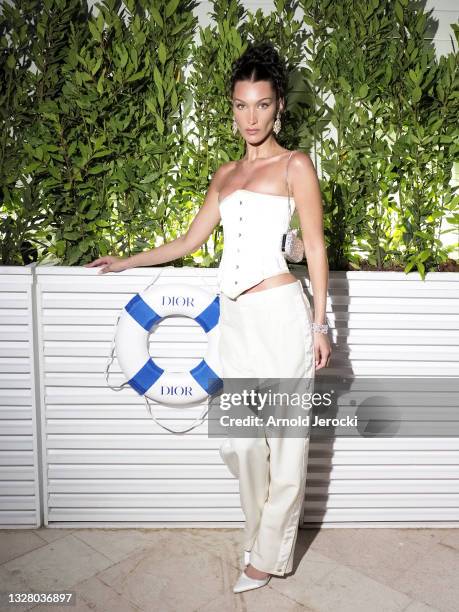 Bella Hadid attends the Dior dinner during the 74th annual Cannes Film Festival on July 10, 2021 in Cannes, France.