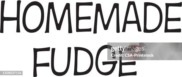 homemade fudge - fudge stock illustrations