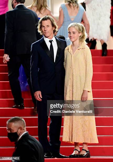 Danny Moder and daughter Hazel Moder attend the "Flag Day" screening during the 74th annual Cannes Film Festival on July 10, 2021 in Cannes, France.
