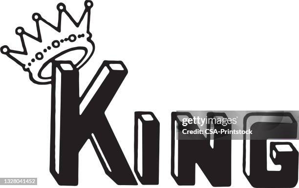 king - crown headwear stock illustrations