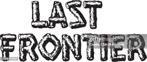 last frontier - logs stock illustrations