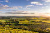 Ashford Kent Sunset Viewpoint on North Downs above Wye Village