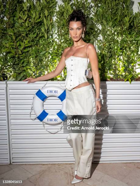 Bella Hadid attends the Dior dinner during the 74th annual Cannes Film Festival on July 10, 2021 in Cannes, France.