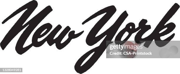 new york - calligraphy stock illustrations