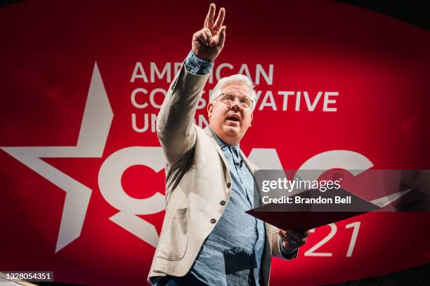 American commentator Glenn Beck speaks during the Conservative Political Action Conference CPAC held at the Hilton Anatole on July 10, 2021 in...