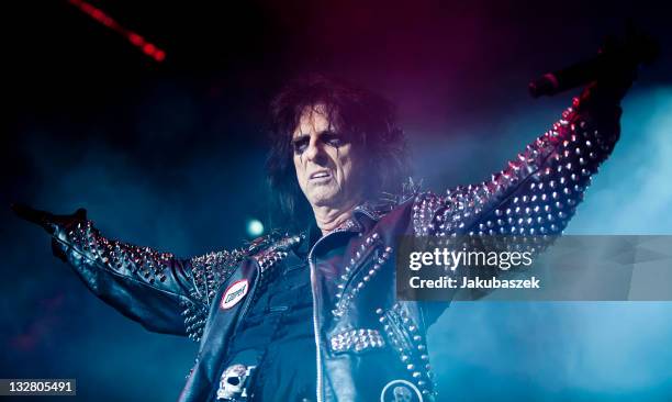 Rock singer Alice Cooper performs live during a concert at the Columbiahalle on November 14, 2011 in Berlin, Germany.