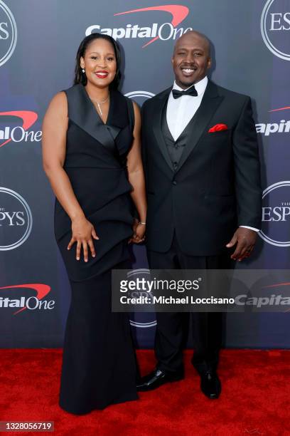 Maya Moore and Jonathan Irons attend the 2021 ESPY Awards at Rooftop At Pier 17 on July 10, 2021 in New York City.