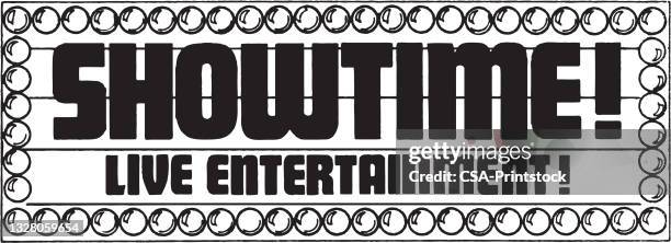 showtime! live entertainment! - broadway performance stock illustrations