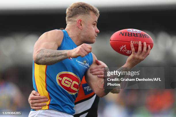 Brandon Ellis of the Suns in action during the round 17 AFL match between Greater Western Sydney Giants and Gold Coast Suns at Mars Stadium on July...