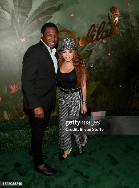 Avery Johnson and Cassandra Johnson attend h.wood Group's grand opening of Delilah at Wynn Las Vegas on July 10, 2021 in Las Vegas, Nevada.