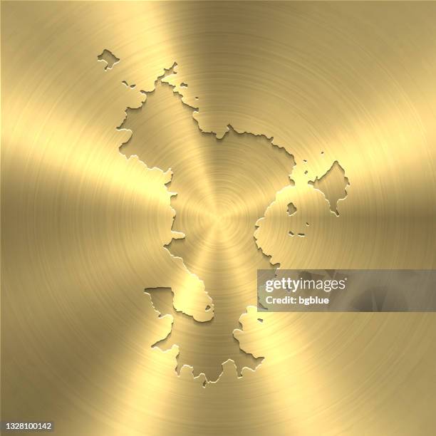 mayotte map on gold background - circular brushed metal texture - silver brocade stock illustrations