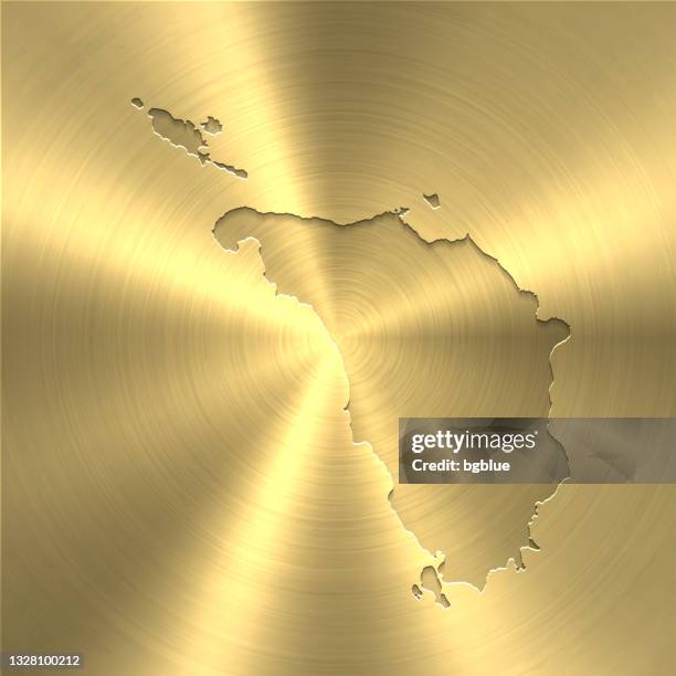 mindoro map on gold background - circular brushed metal texture - mindoro island stock illustrations