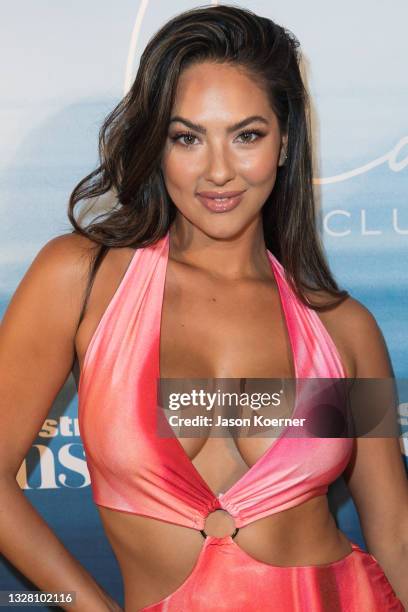 Christen Harper attends the 2021 Sports Illustrated Swimsuit Runway Show during Paraiso Miami Beach at Mondrian South Beach on July 10, 2021 in...