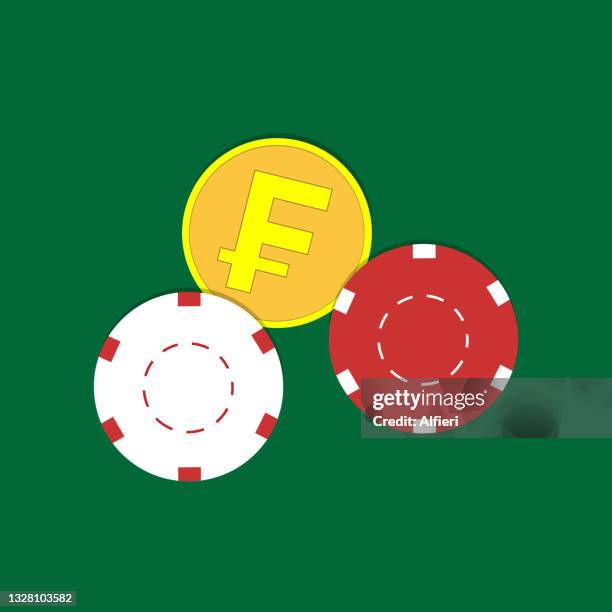 betting on franc - gambling table stock illustrations