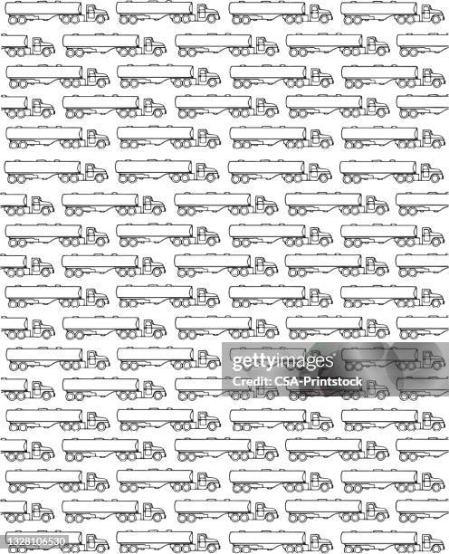 semi-truck pattern - trailer stock illustrations