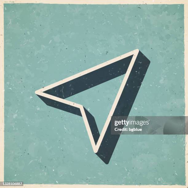 cursor. icon in retro vintage style - old textured paper - cursor icon editable stock illustrations