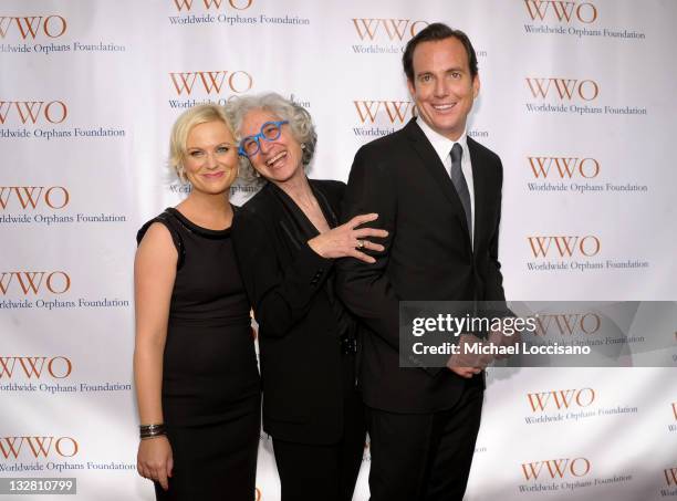 Actress Amy Poehler, Founder and CEO of WWO, Dr. Jane Aronson and actor Will Arnett attend the Worldwide Orphans Foundation's Seventh Annual Benefit...
