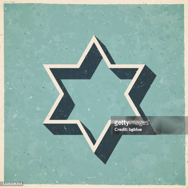 star of david. icon in retro vintage style - old textured paper - star of david stock illustrations