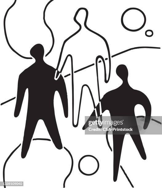 three figures - gemini stock illustrations