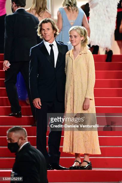 Danny Moder and daughter Hazel Moder attends the "Flag Day" screening during the 74th annual Cannes Film Festival on July 10, 2021 in Cannes, France.