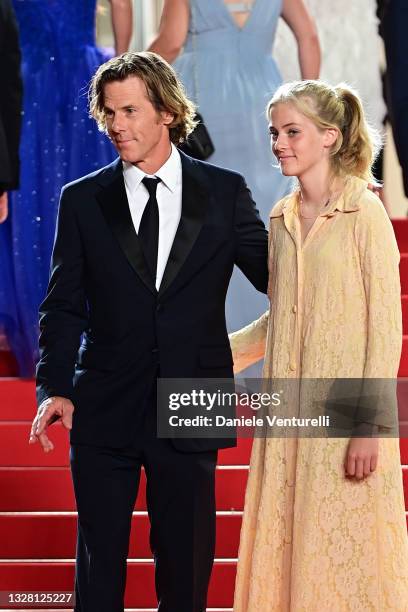 Danny Moder and daughter Hazel Moder attends the "Flag Day" screening during the 74th annual Cannes Film Festival on July 10, 2021 in Cannes, France.