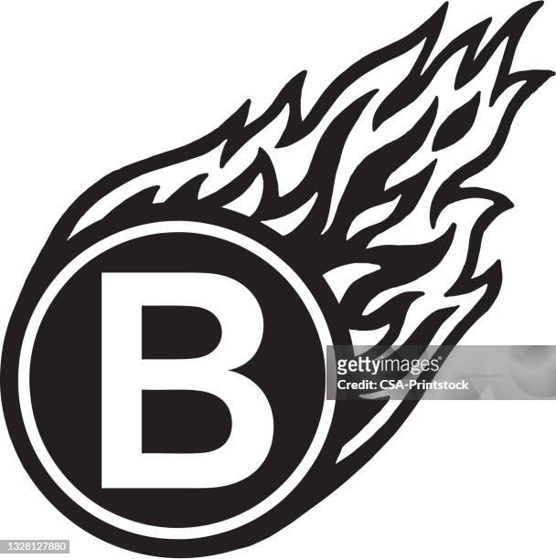 b - flame logo stock illustrations