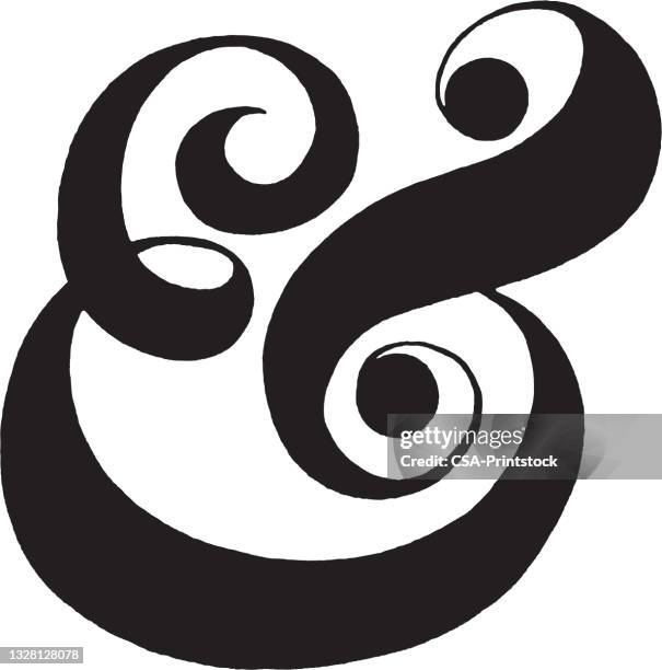 ilustrações de stock, clip art, desenhos animados e ícones de abstract swirly logo - ampersand