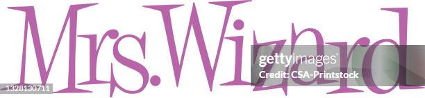 mrs. wizard - wizard font stock illustrations