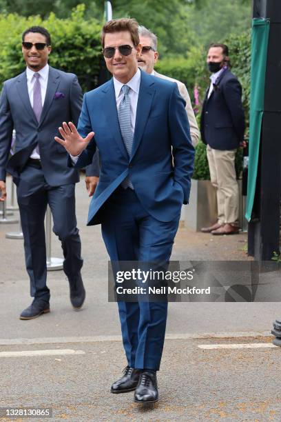 Tom Cruise attends Wimbledon Championships Tennis Tournament Mens Final Day at All England Lawn Tennis and Croquet Club on July 11, 2021 in London,...