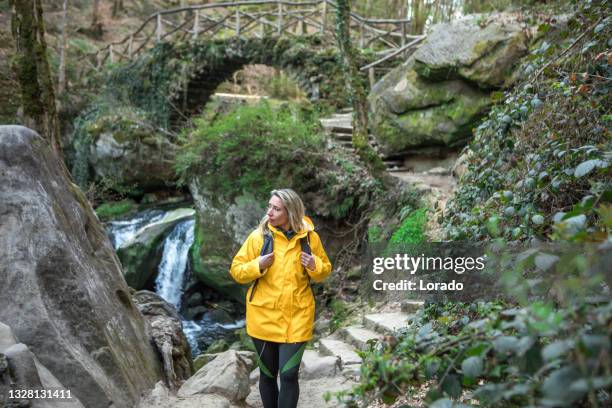 beautiful hiker woman enjoying the outdoors on a european staycation - luxembourg stock pictures, royalty-free photos & images