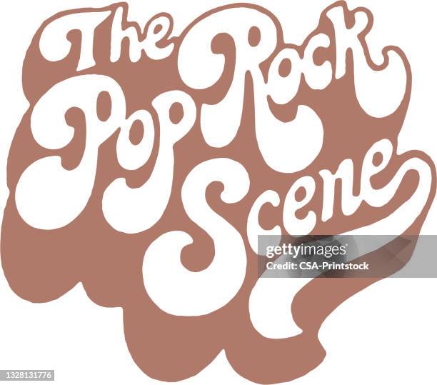 the pop rock scene - rock font stock illustrations