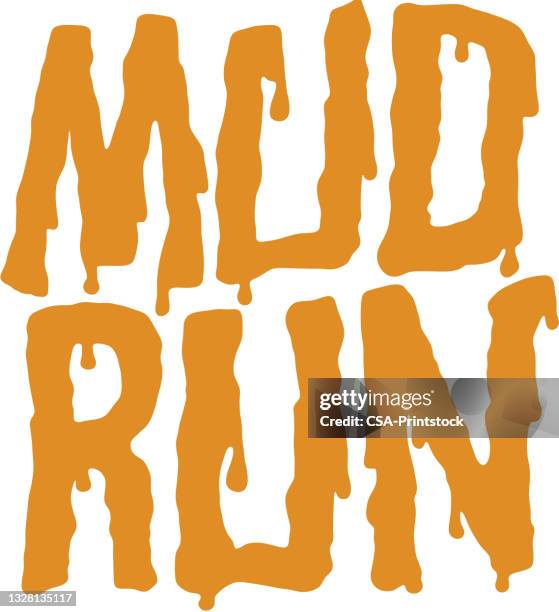 stockillustraties, clipart, cartoons en iconen met mud run - mud run