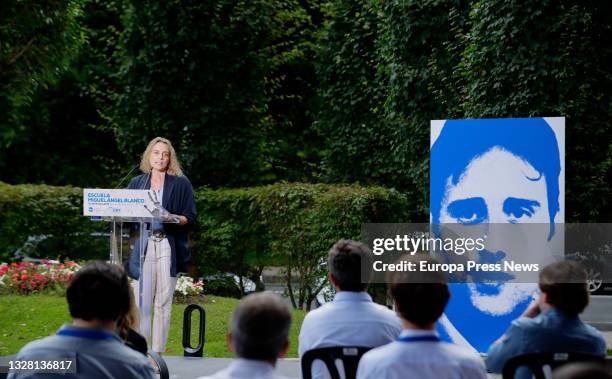 The president of the PP of Vizcaya, Raquel Gonzalez, during the closing of the Miguel Angel Blanco Summer School, on 11 July, 2021 in Ermua, Euskadi,...